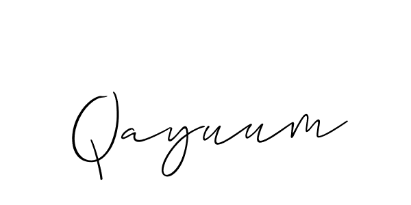 Create a beautiful signature design for name Qayuum. With this signature (Allison_Script) fonts, you can make a handwritten signature for free. Qayuum signature style 2 images and pictures png