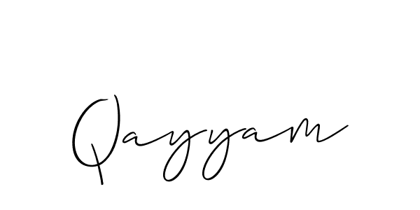 Create a beautiful signature design for name Qayyam. With this signature (Allison_Script) fonts, you can make a handwritten signature for free. Qayyam signature style 2 images and pictures png