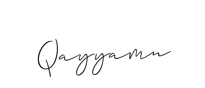You should practise on your own different ways (Allison_Script) to write your name (Qayyamn) in signature. don't let someone else do it for you. Qayyamn signature style 2 images and pictures png