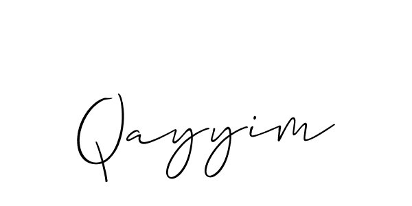 Qayyim stylish signature style. Best Handwritten Sign (Allison_Script) for my name. Handwritten Signature Collection Ideas for my name Qayyim. Qayyim signature style 2 images and pictures png