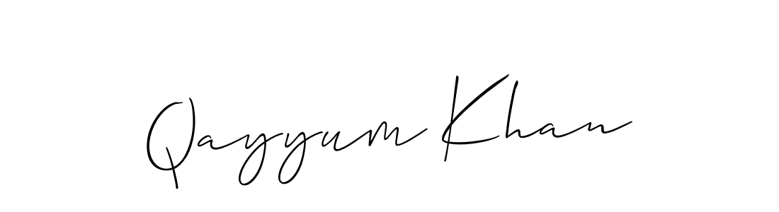 Qayyum Khan stylish signature style. Best Handwritten Sign (Allison_Script) for my name. Handwritten Signature Collection Ideas for my name Qayyum Khan. Qayyum Khan signature style 2 images and pictures png