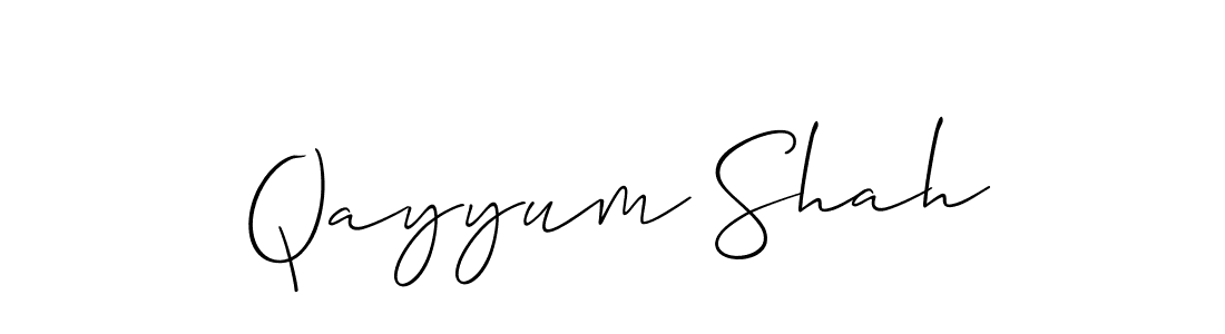 How to make Qayyum Shah name signature. Use Allison_Script style for creating short signs online. This is the latest handwritten sign. Qayyum Shah signature style 2 images and pictures png