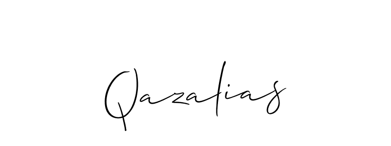 How to make Qazalias signature? Allison_Script is a professional autograph style. Create handwritten signature for Qazalias name. Qazalias signature style 2 images and pictures png