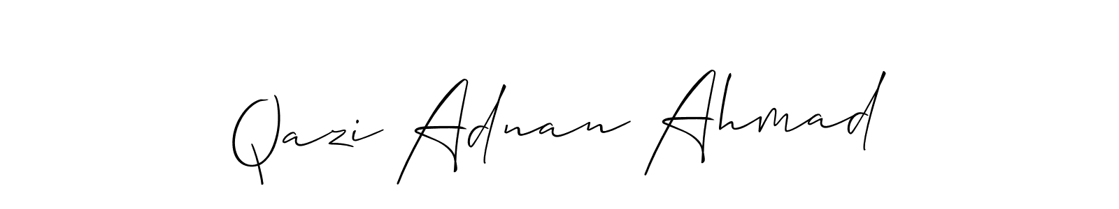The best way (Allison_Script) to make a short signature is to pick only two or three words in your name. The name Qazi Adnan Ahmad include a total of six letters. For converting this name. Qazi Adnan Ahmad signature style 2 images and pictures png