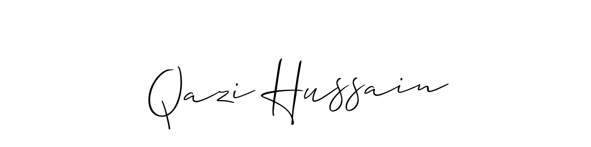 How to make Qazi Hussain name signature. Use Allison_Script style for creating short signs online. This is the latest handwritten sign. Qazi Hussain signature style 2 images and pictures png