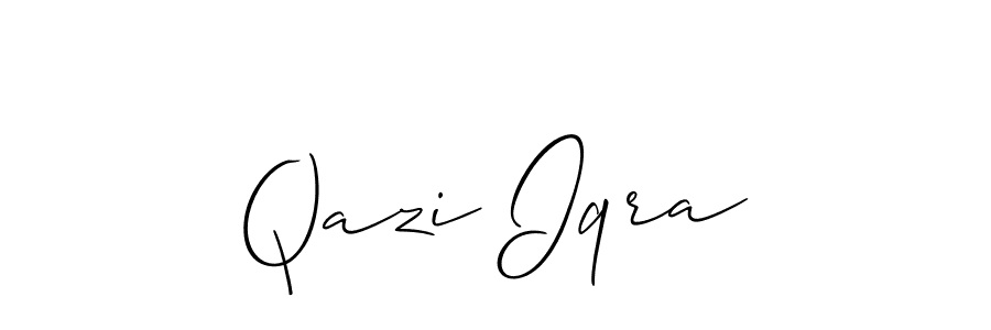 Also we have Qazi Iqra name is the best signature style. Create professional handwritten signature collection using Allison_Script autograph style. Qazi Iqra signature style 2 images and pictures png