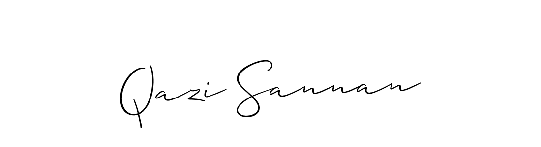 Use a signature maker to create a handwritten signature online. With this signature software, you can design (Allison_Script) your own signature for name Qazi Sannan. Qazi Sannan signature style 2 images and pictures png