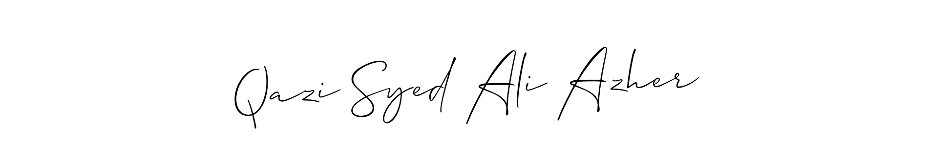 Also we have Qazi Syed Ali Azher name is the best signature style. Create professional handwritten signature collection using Allison_Script autograph style. Qazi Syed Ali Azher signature style 2 images and pictures png