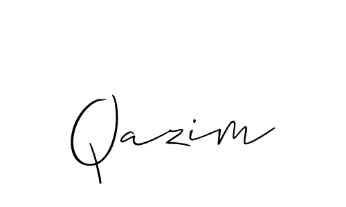 You should practise on your own different ways (Allison_Script) to write your name (Qazim) in signature. don't let someone else do it for you. Qazim signature style 2 images and pictures png