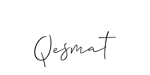 Create a beautiful signature design for name Qesmat. With this signature (Allison_Script) fonts, you can make a handwritten signature for free. Qesmat signature style 2 images and pictures png