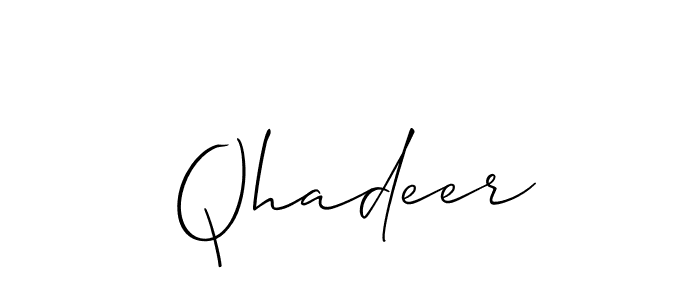 Best and Professional Signature Style for Qhadeer. Allison_Script Best Signature Style Collection. Qhadeer signature style 2 images and pictures png