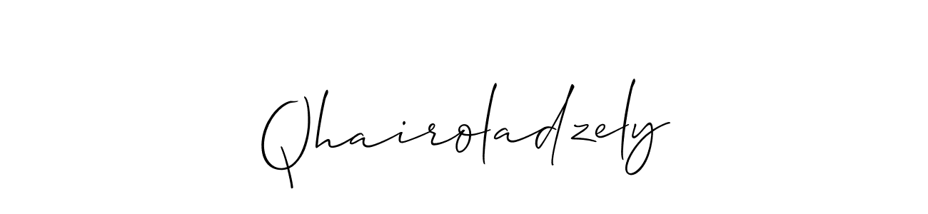 Make a beautiful signature design for name Qhairoladzely. With this signature (Allison_Script) style, you can create a handwritten signature for free. Qhairoladzely signature style 2 images and pictures png