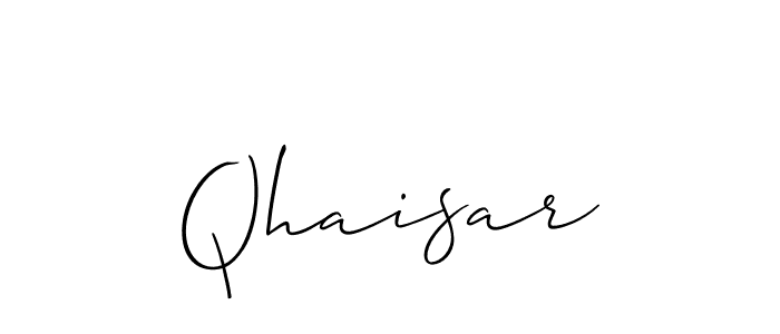 Use a signature maker to create a handwritten signature online. With this signature software, you can design (Allison_Script) your own signature for name Qhaisar. Qhaisar signature style 2 images and pictures png