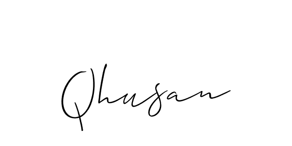 How to make Qhusan name signature. Use Allison_Script style for creating short signs online. This is the latest handwritten sign. Qhusan signature style 2 images and pictures png