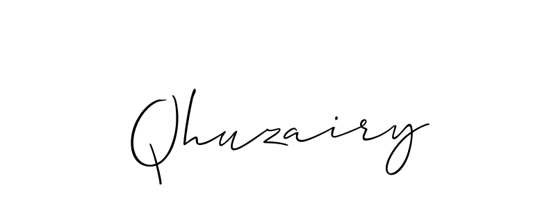 Make a beautiful signature design for name Qhuzairy. With this signature (Allison_Script) style, you can create a handwritten signature for free. Qhuzairy signature style 2 images and pictures png