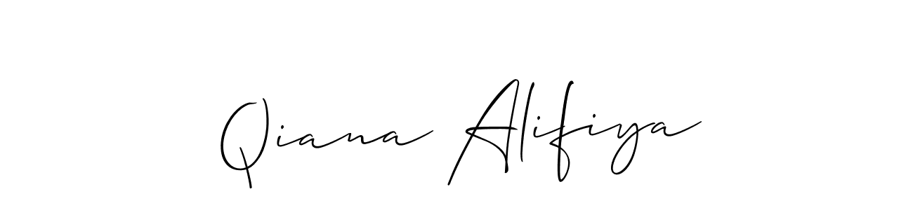 Also we have Qiana Alifiya name is the best signature style. Create professional handwritten signature collection using Allison_Script autograph style. Qiana Alifiya signature style 2 images and pictures png