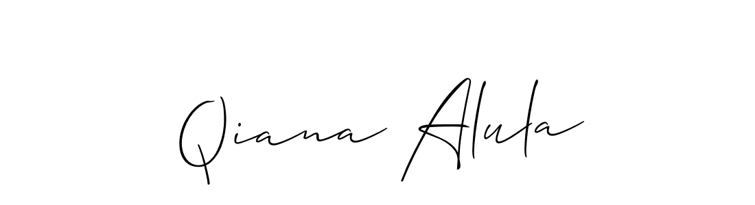 Create a beautiful signature design for name Qiana Alula. With this signature (Allison_Script) fonts, you can make a handwritten signature for free. Qiana Alula signature style 2 images and pictures png