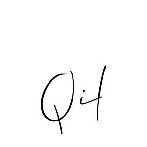 Qil stylish signature style. Best Handwritten Sign (Allison_Script) for my name. Handwritten Signature Collection Ideas for my name Qil. Qil signature style 2 images and pictures png