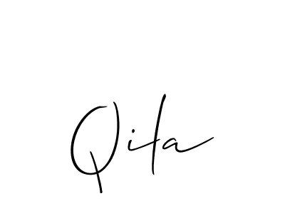 Create a beautiful signature design for name Qila. With this signature (Allison_Script) fonts, you can make a handwritten signature for free. Qila signature style 2 images and pictures png