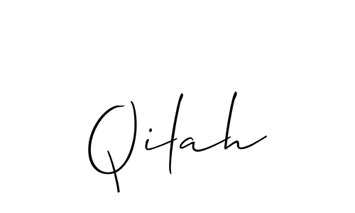 How to make Qilah name signature. Use Allison_Script style for creating short signs online. This is the latest handwritten sign. Qilah signature style 2 images and pictures png