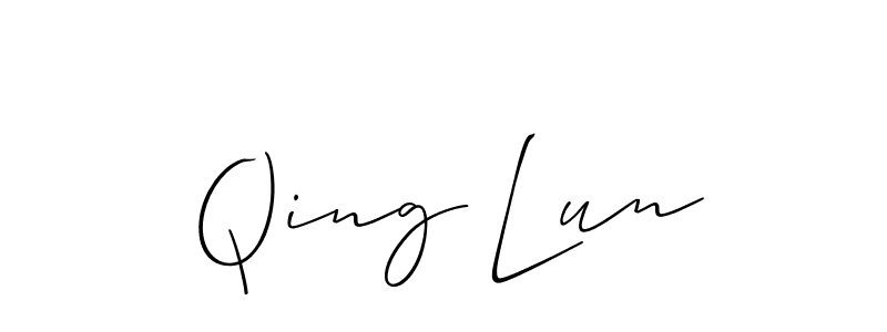 Qing Lun stylish signature style. Best Handwritten Sign (Allison_Script) for my name. Handwritten Signature Collection Ideas for my name Qing Lun. Qing Lun signature style 2 images and pictures png