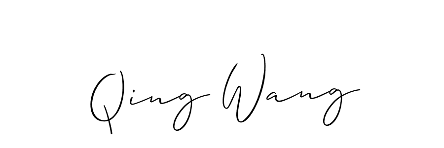 How to make Qing Wang signature? Allison_Script is a professional autograph style. Create handwritten signature for Qing Wang name. Qing Wang signature style 2 images and pictures png