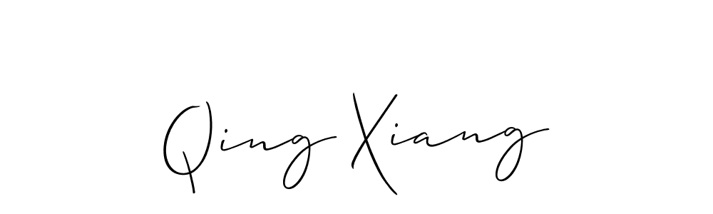 You should practise on your own different ways (Allison_Script) to write your name (Qing Xiang) in signature. don't let someone else do it for you. Qing Xiang signature style 2 images and pictures png