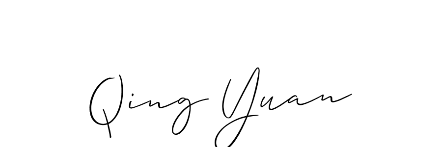 Allison_Script is a professional signature style that is perfect for those who want to add a touch of class to their signature. It is also a great choice for those who want to make their signature more unique. Get Qing Yuan name to fancy signature for free. Qing Yuan signature style 2 images and pictures png