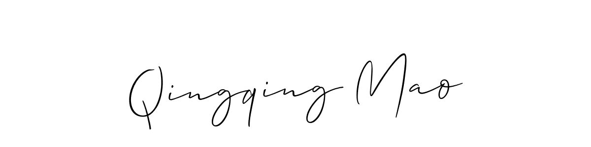 You should practise on your own different ways (Allison_Script) to write your name (Qingqing Mao) in signature. don't let someone else do it for you. Qingqing Mao signature style 2 images and pictures png