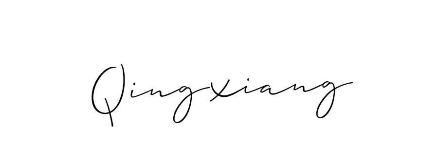 You should practise on your own different ways (Allison_Script) to write your name (Qingxiang) in signature. don't let someone else do it for you. Qingxiang signature style 2 images and pictures png