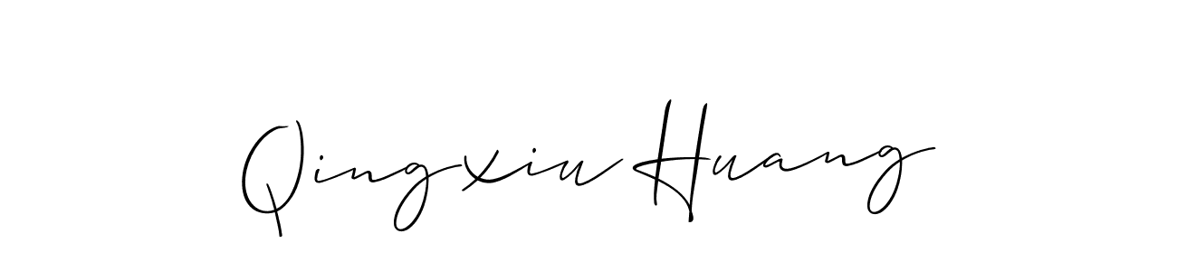 Use a signature maker to create a handwritten signature online. With this signature software, you can design (Allison_Script) your own signature for name Qingxiu Huang. Qingxiu Huang signature style 2 images and pictures png