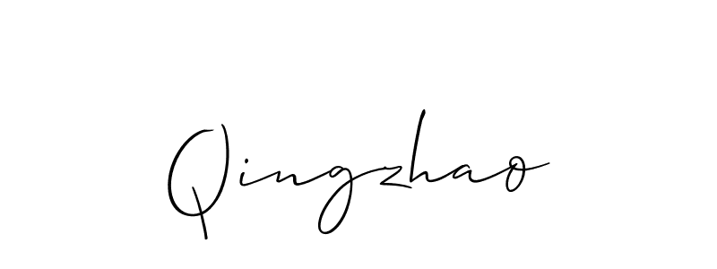 Make a beautiful signature design for name Qingzhao. With this signature (Allison_Script) style, you can create a handwritten signature for free. Qingzhao signature style 2 images and pictures png