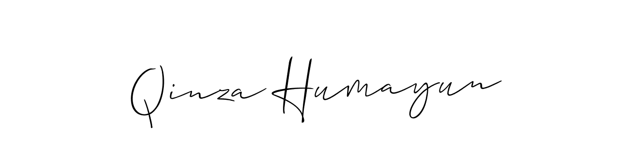 Make a beautiful signature design for name Qinza Humayun. With this signature (Allison_Script) style, you can create a handwritten signature for free. Qinza Humayun signature style 2 images and pictures png