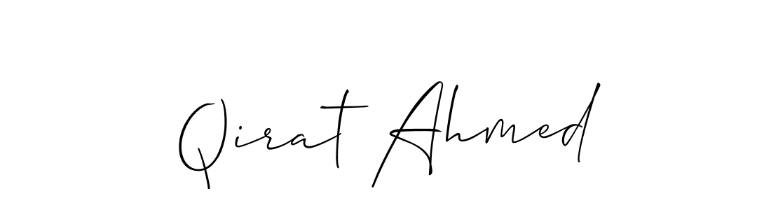 if you are searching for the best signature style for your name Qirat Ahmed. so please give up your signature search. here we have designed multiple signature styles  using Allison_Script. Qirat Ahmed signature style 2 images and pictures png