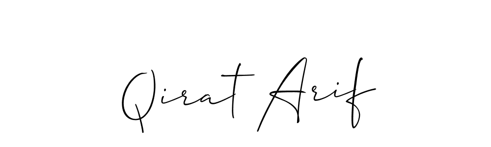 Design your own signature with our free online signature maker. With this signature software, you can create a handwritten (Allison_Script) signature for name Qirat Arif. Qirat Arif signature style 2 images and pictures png