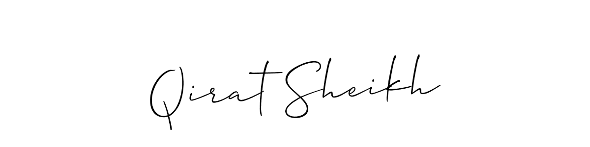 How to make Qirat Sheikh name signature. Use Allison_Script style for creating short signs online. This is the latest handwritten sign. Qirat Sheikh signature style 2 images and pictures png