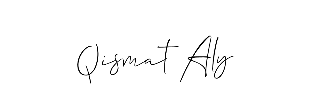 Use a signature maker to create a handwritten signature online. With this signature software, you can design (Allison_Script) your own signature for name Qismat Aly. Qismat Aly signature style 2 images and pictures png