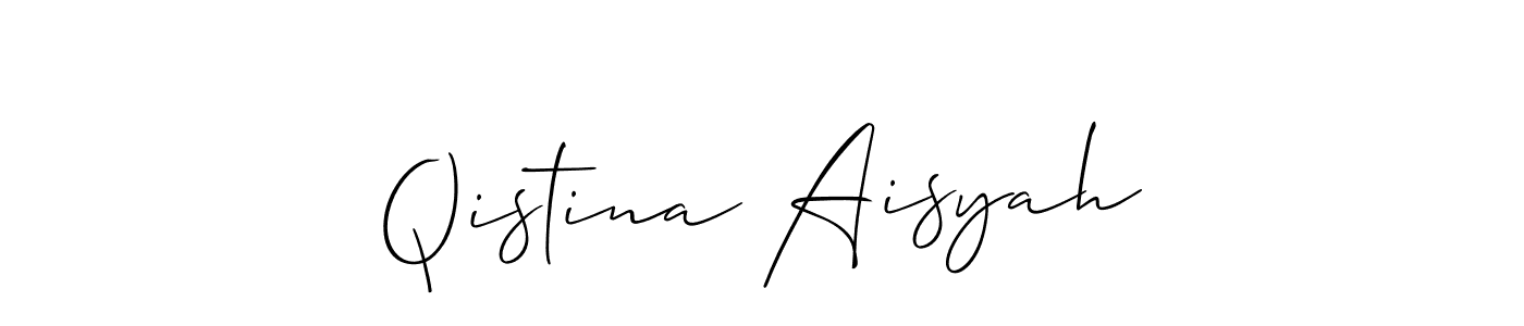 Qistina Aisyah stylish signature style. Best Handwritten Sign (Allison_Script) for my name. Handwritten Signature Collection Ideas for my name Qistina Aisyah. Qistina Aisyah signature style 2 images and pictures png