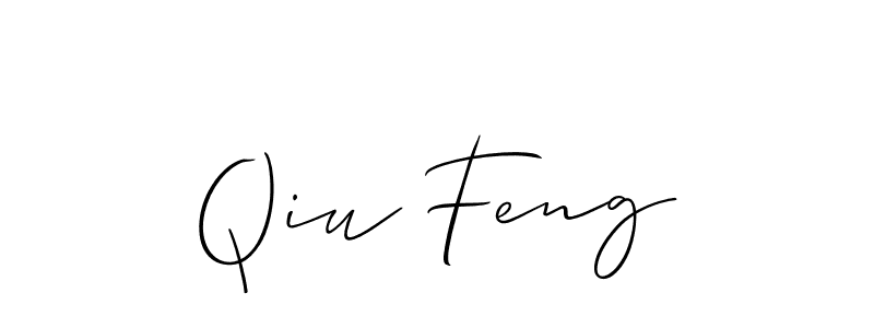 The best way (Allison_Script) to make a short signature is to pick only two or three words in your name. The name Qiu Feng include a total of six letters. For converting this name. Qiu Feng signature style 2 images and pictures png