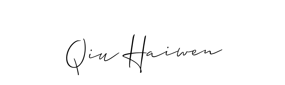 This is the best signature style for the Qiu Haiwen name. Also you like these signature font (Allison_Script). Mix name signature. Qiu Haiwen signature style 2 images and pictures png