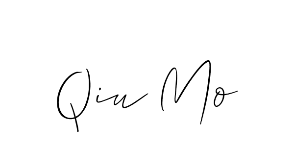 The best way (Allison_Script) to make a short signature is to pick only two or three words in your name. The name Qiu Mo include a total of six letters. For converting this name. Qiu Mo signature style 2 images and pictures png