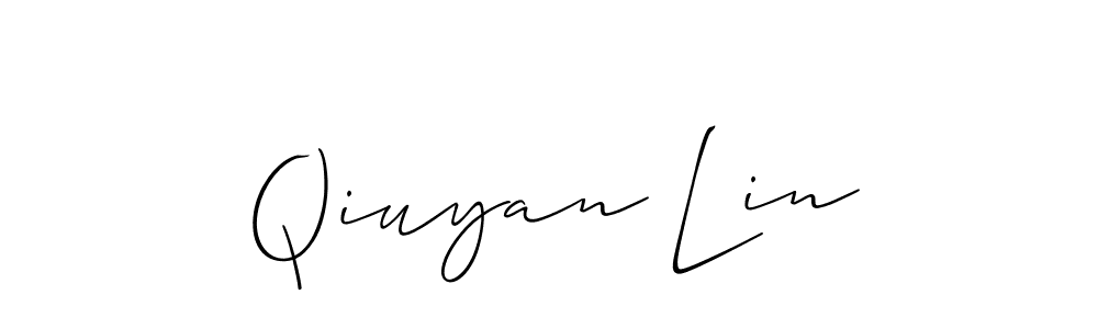 Make a beautiful signature design for name Qiuyan Lin. With this signature (Allison_Script) style, you can create a handwritten signature for free. Qiuyan Lin signature style 2 images and pictures png