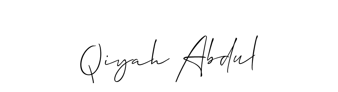 Design your own signature with our free online signature maker. With this signature software, you can create a handwritten (Allison_Script) signature for name Qiyah Abdul. Qiyah Abdul signature style 2 images and pictures png