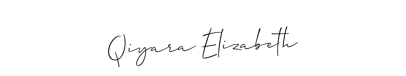 Create a beautiful signature design for name Qiyara Elizabeth. With this signature (Allison_Script) fonts, you can make a handwritten signature for free. Qiyara Elizabeth signature style 2 images and pictures png