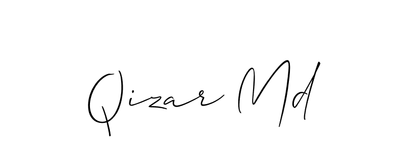 The best way (Allison_Script) to make a short signature is to pick only two or three words in your name. The name Qizar Md include a total of six letters. For converting this name. Qizar Md signature style 2 images and pictures png