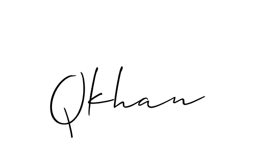 How to make Qkhan name signature. Use Allison_Script style for creating short signs online. This is the latest handwritten sign. Qkhan signature style 2 images and pictures png