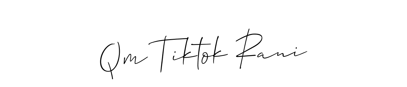 This is the best signature style for the Qm Tiktok Rani name. Also you like these signature font (Allison_Script). Mix name signature. Qm Tiktok Rani signature style 2 images and pictures png