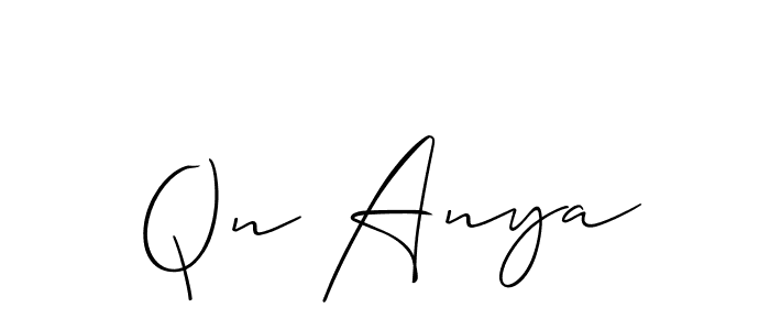 Allison_Script is a professional signature style that is perfect for those who want to add a touch of class to their signature. It is also a great choice for those who want to make their signature more unique. Get Qn Anya name to fancy signature for free. Qn Anya signature style 2 images and pictures png