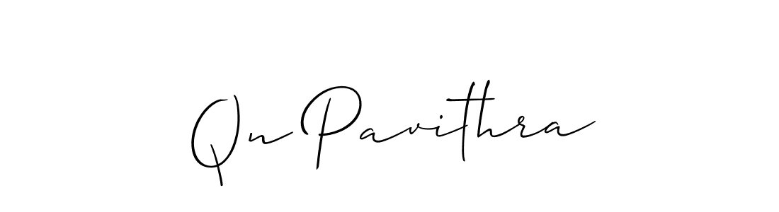 Create a beautiful signature design for name Qn Pavithra. With this signature (Allison_Script) fonts, you can make a handwritten signature for free. Qn Pavithra signature style 2 images and pictures png