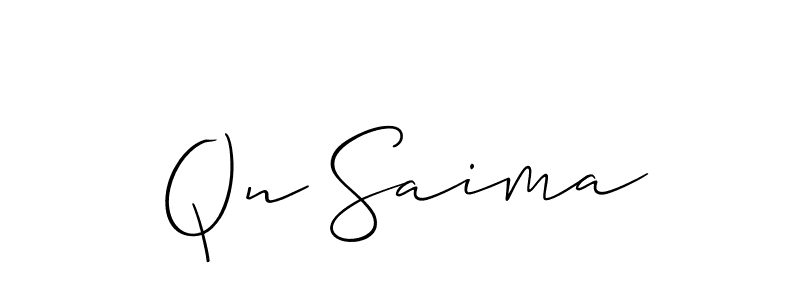 How to make Qn Saima name signature. Use Allison_Script style for creating short signs online. This is the latest handwritten sign. Qn Saima signature style 2 images and pictures png